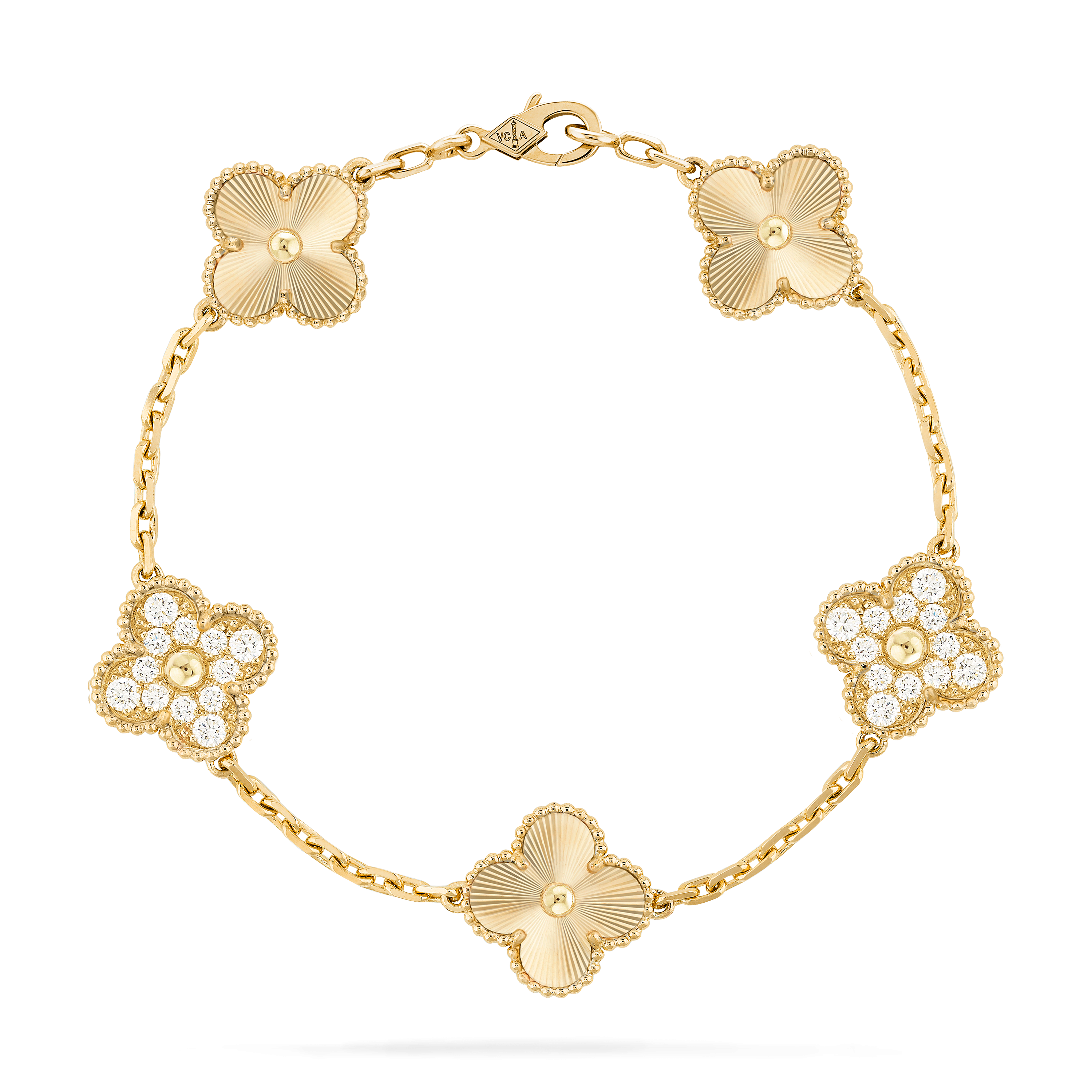 GOURMETTE VAN CLEEF ALHAMBRA GOLD & DIAMOND