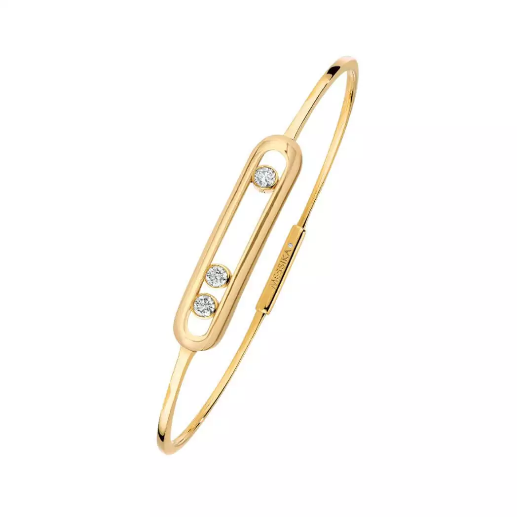 BRACELET MESSIKA SO MOVE BANGLE 3 DIAMONDS GOLD