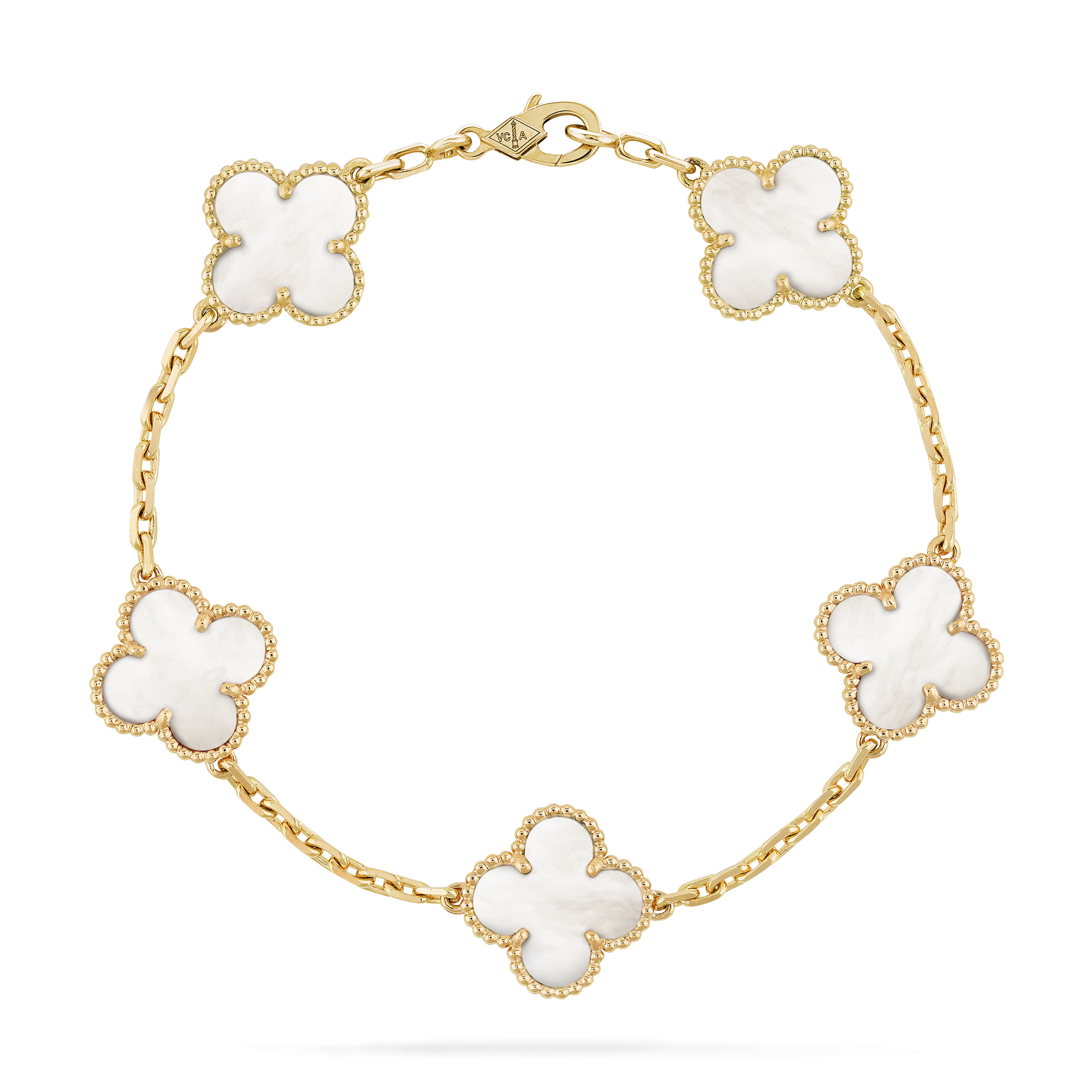 GOURMETTE VAN CLEEF ALHAMBRA BLANC MOTHER OF PEARL