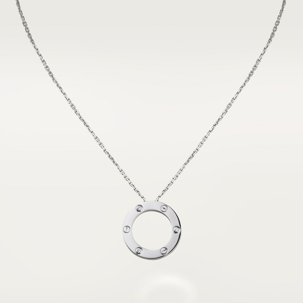 COLLIER CARTIER PENDENTIF LOVE 3 DIAMONDS WHITE GOLD
