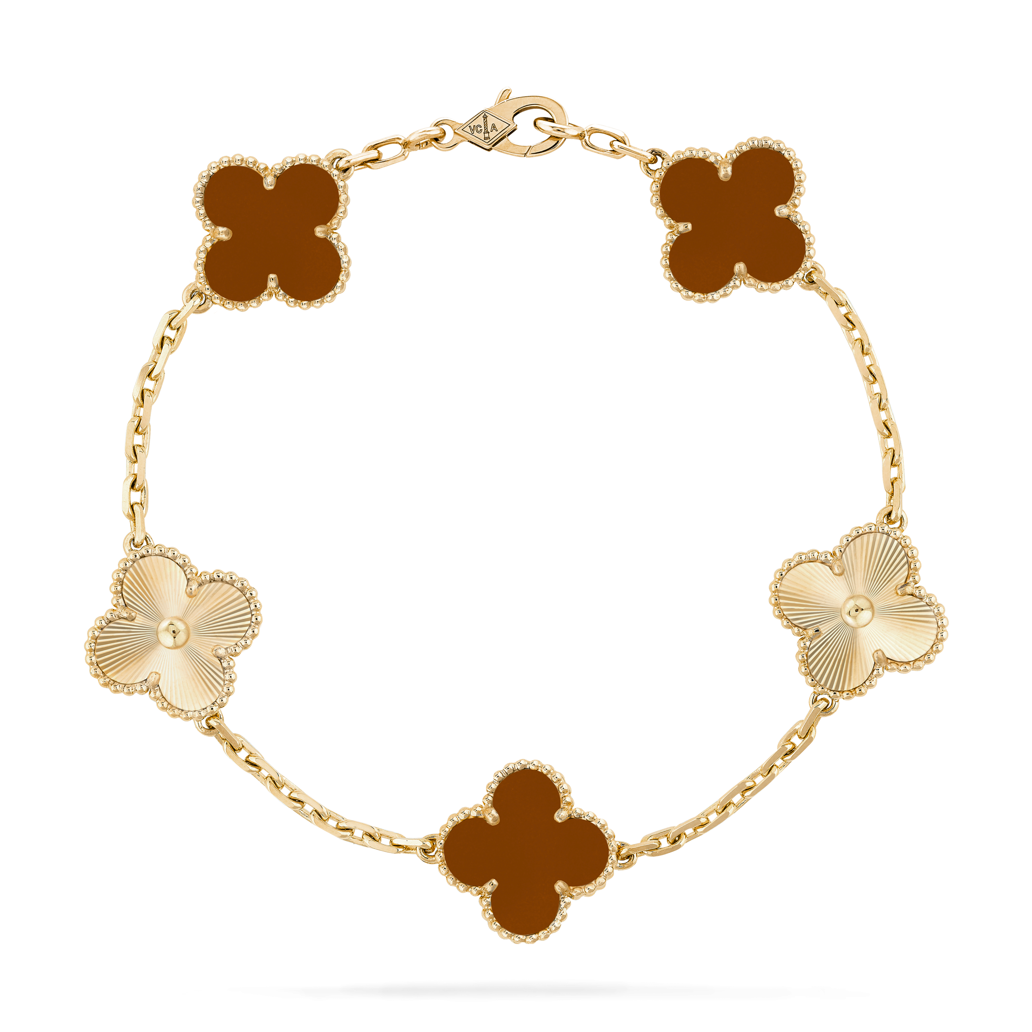 GOURMETTE VAN CLEEF ALHAMBRA GOLD ROUGE CORNALINE