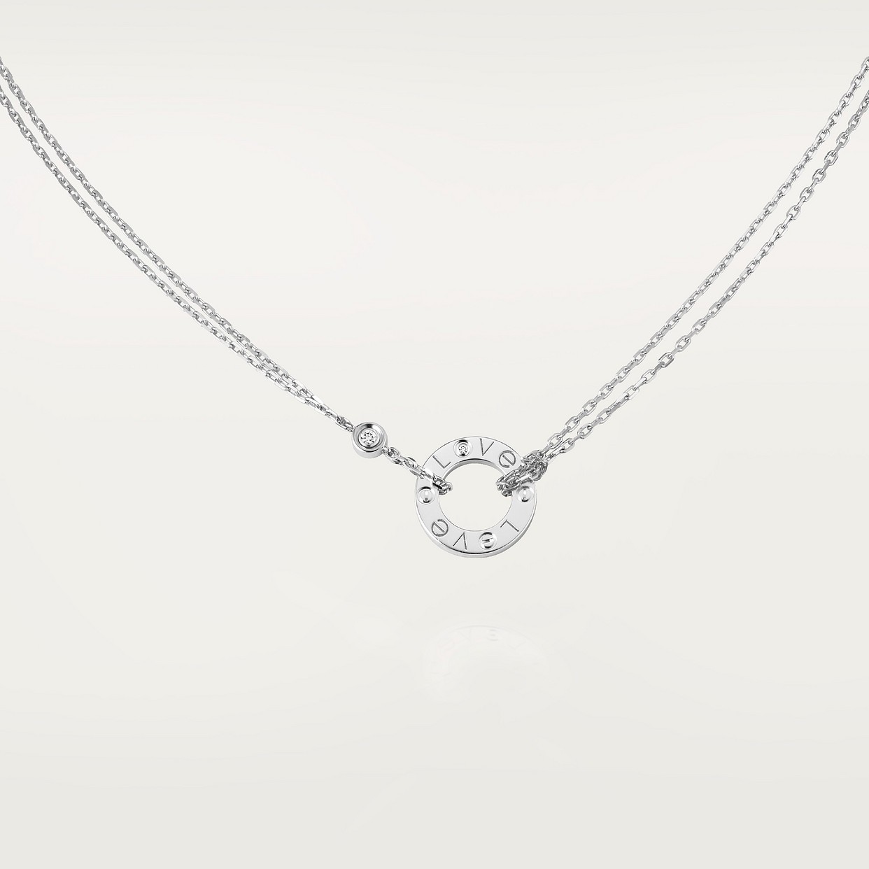 COLLIER CARTIER PENDENTIF LOVE 2 DIAMANTS WHITE GOLD