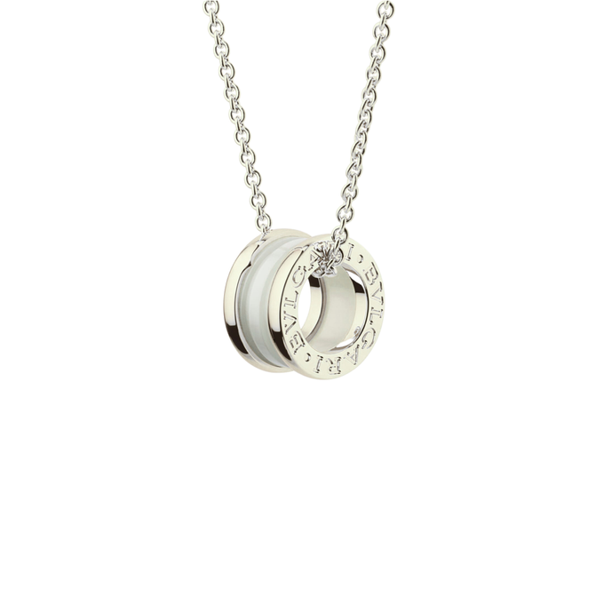 COLLIER BVLGARI B.ZERO1 CERAMIC BLANC WHITE GOLD