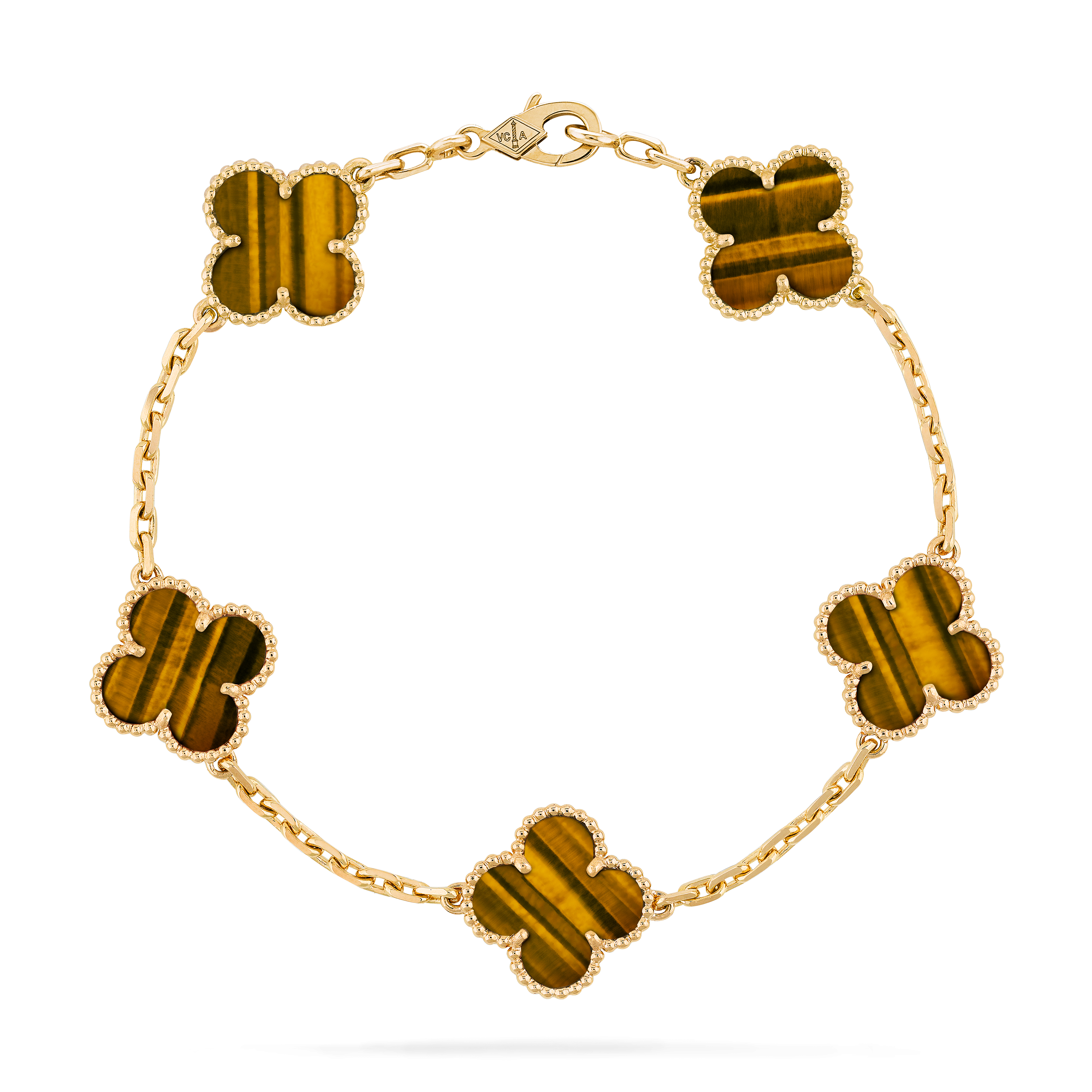 GOURMETTE VAN CLEEF ALHAMBRA MARRON TIGER EYE