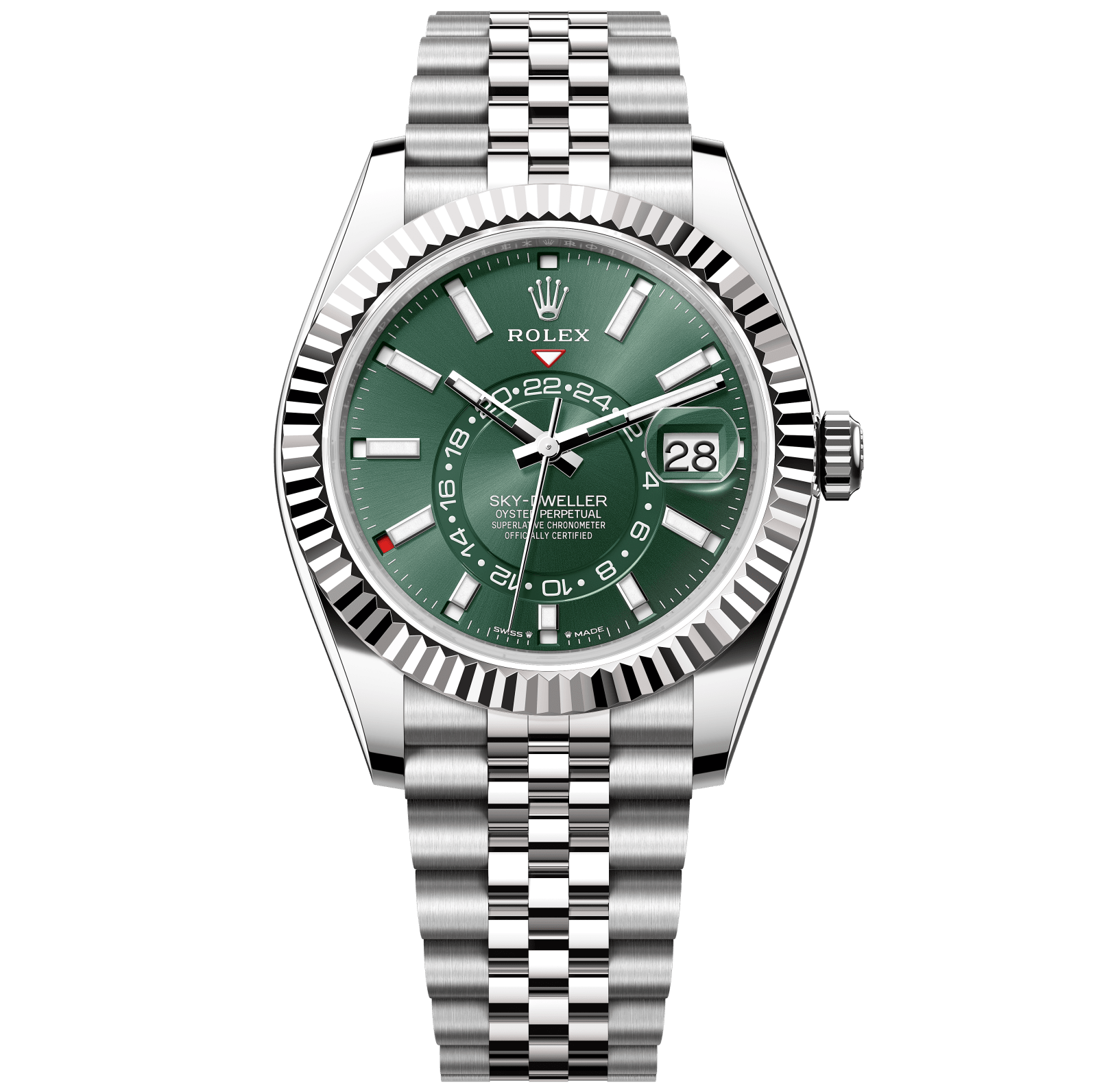 ROLEX SKY DWELLER GREY-GREEN JUBILEE