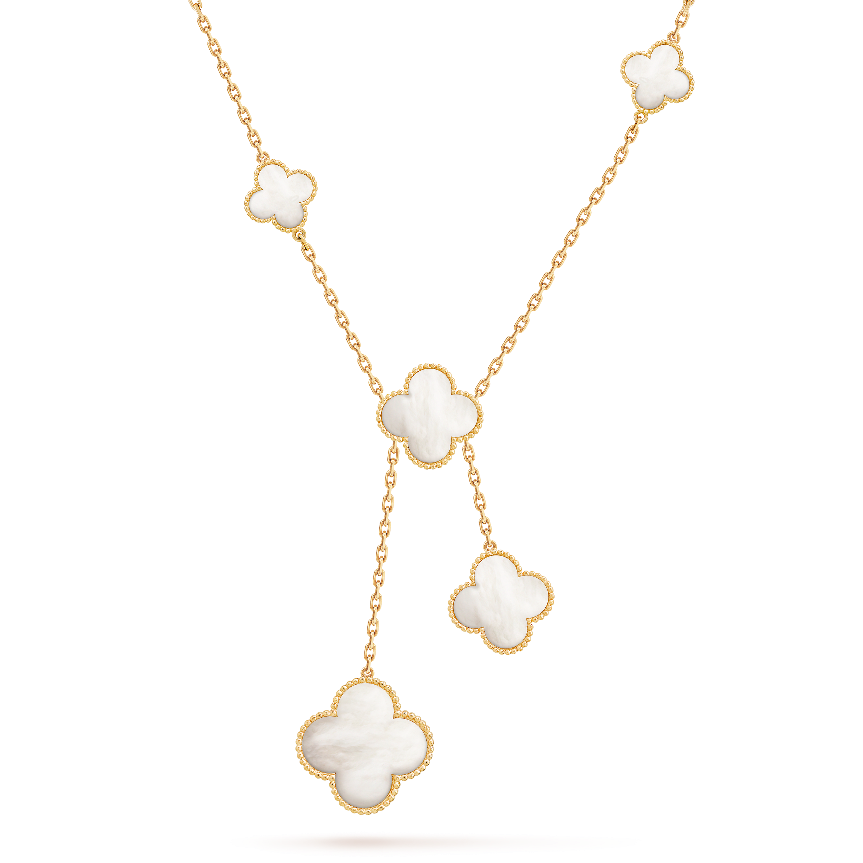 COLLIER MAGIC ALHAMBRA 5 MOTIFS BLANC NACRE