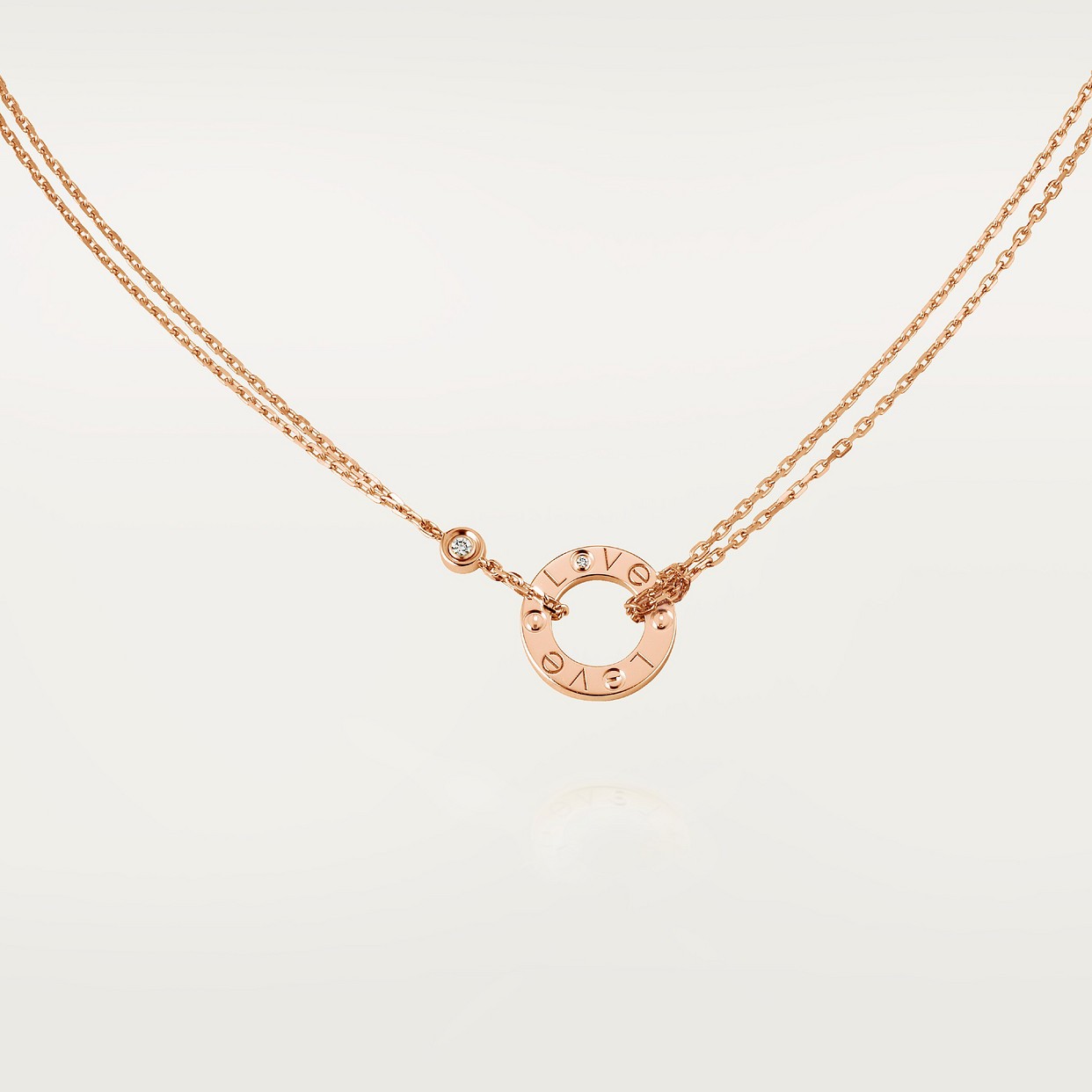 COLLIER CARTIER PENDENTIF LOVE 2 DIAMANTS ROSE GOLD