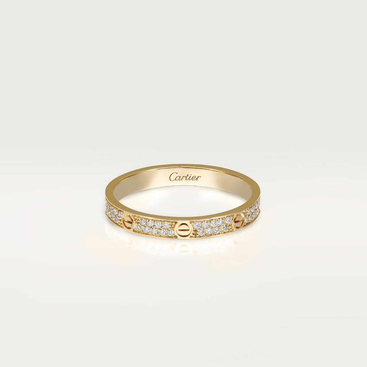 BAGUE CARTIER PETIT MODÈLE PAVÉ GOLD