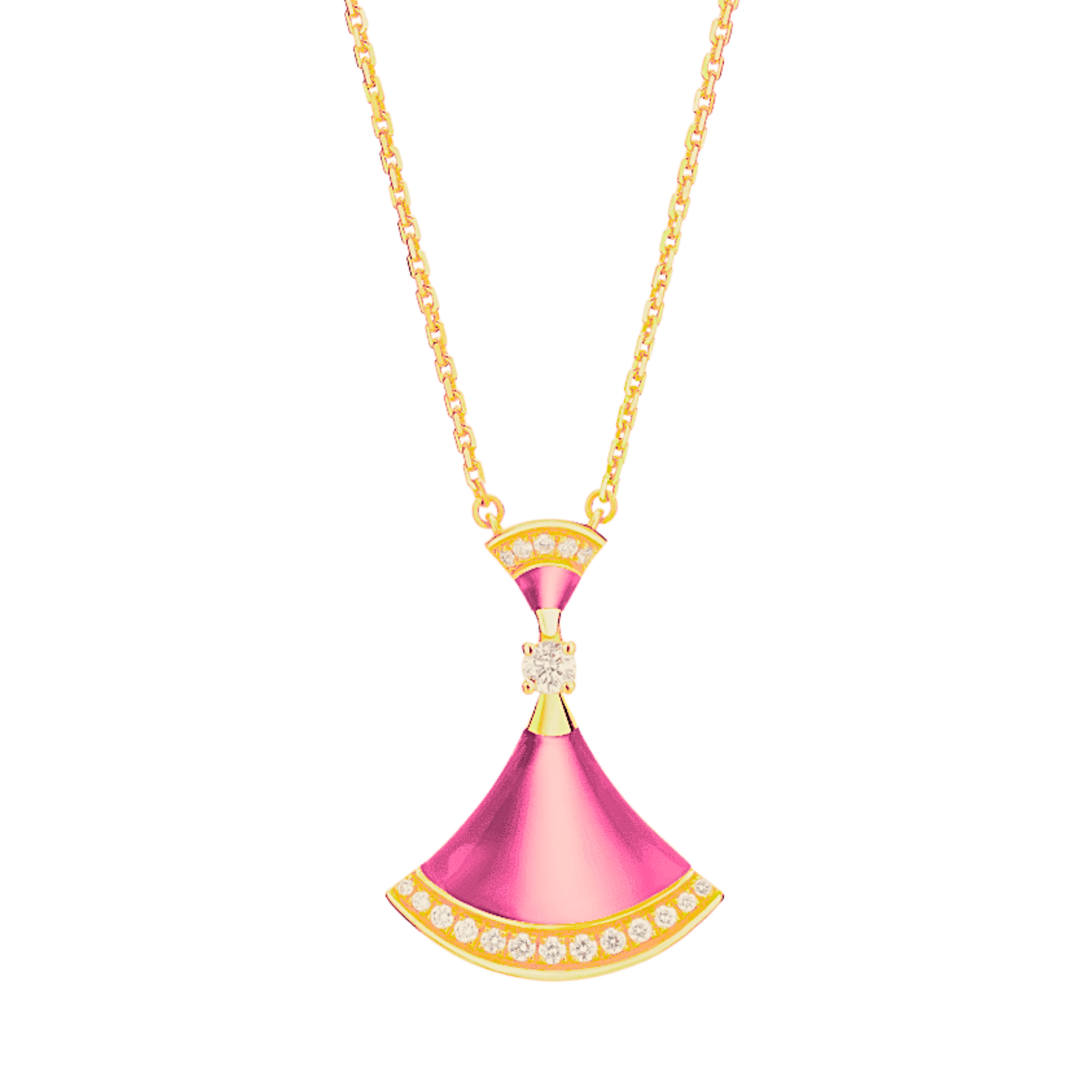 COLLIER BVLGARI DIVAS DREAM NACRE ROSE DIAMOND GOLD