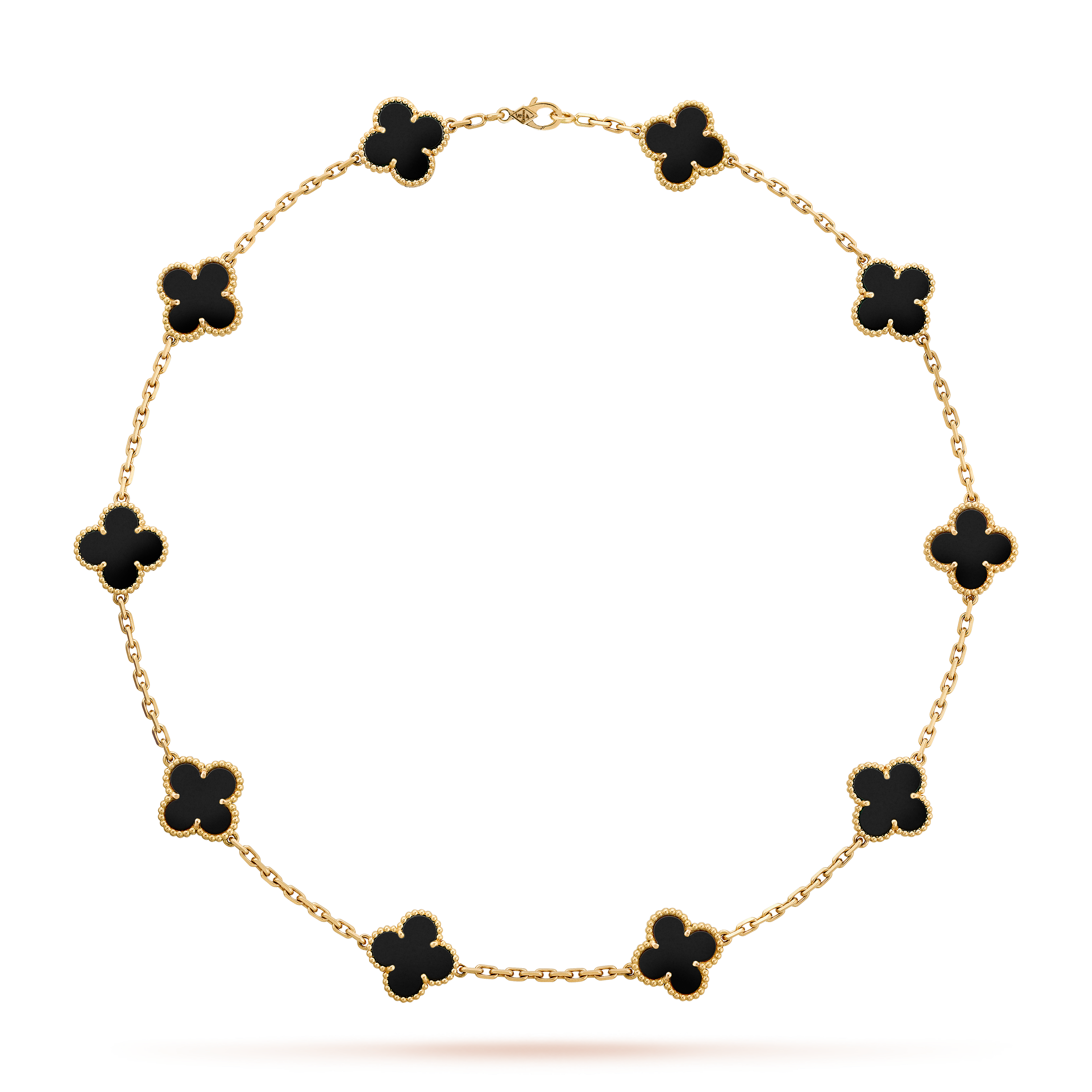 COLLIER VINTAGE ALHAMBRA 7 MOTIFS NOIR ONYX