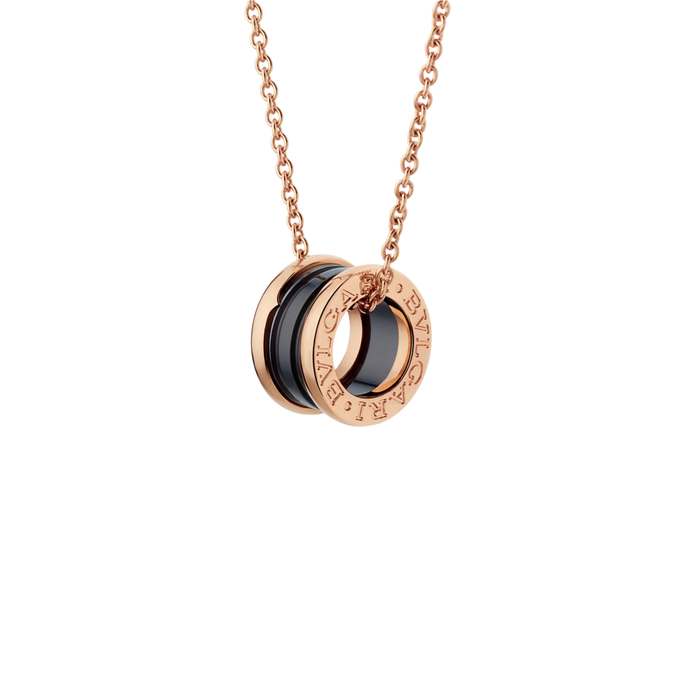 COLLIER BVLGARI B.ZERO1 CERAMIC NOIR ROSE GOLD