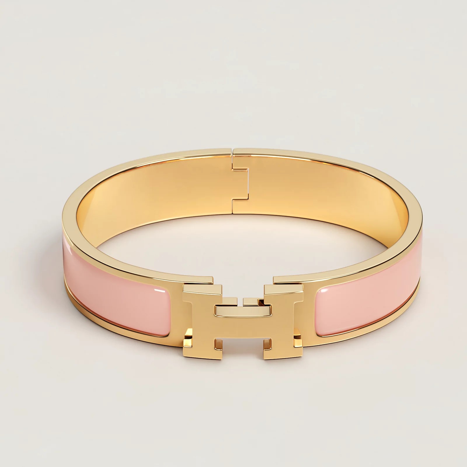BRACELET HERMES CLIC H ROSE CANDEUR DOREE
