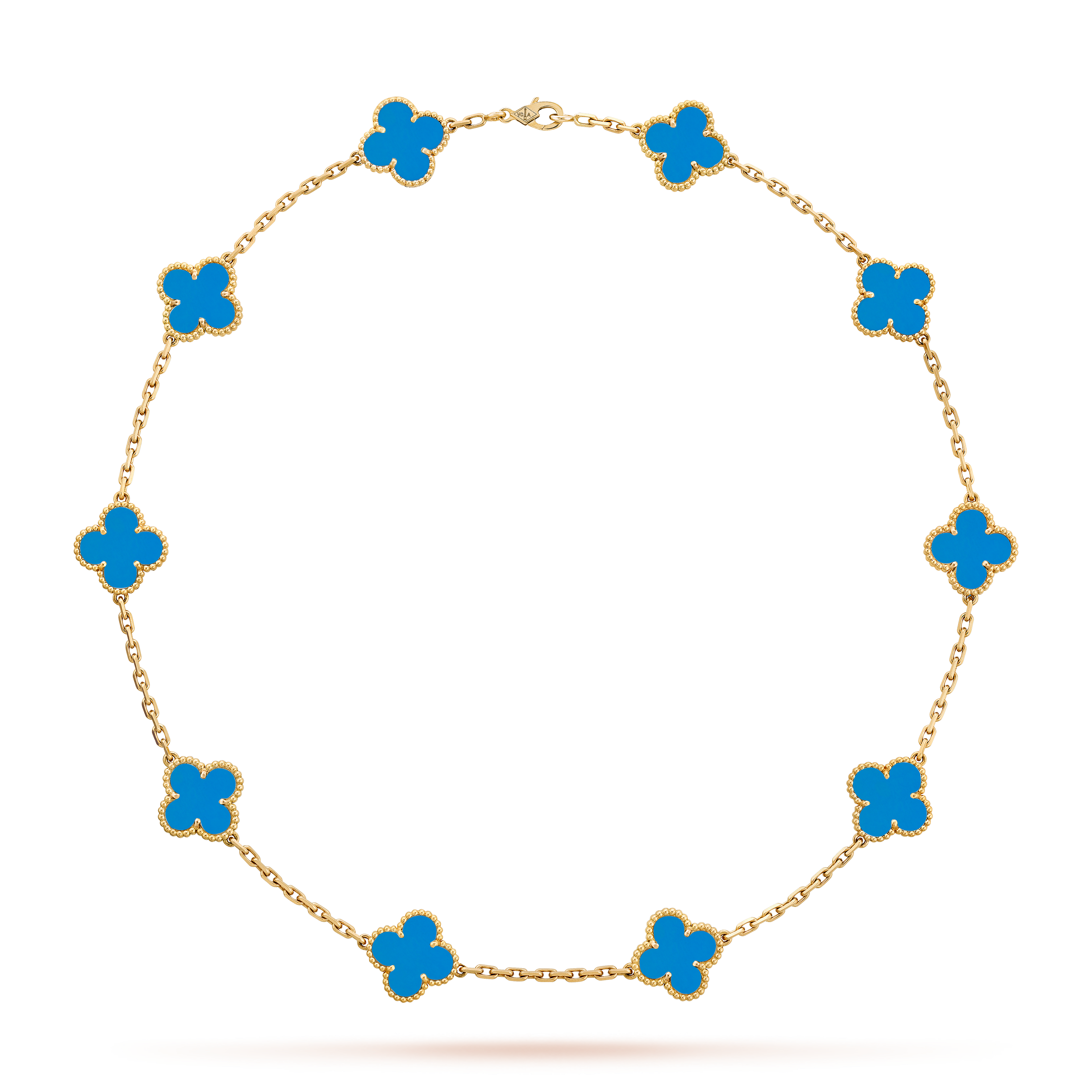 COLLIER VINTAGE ALHAMBRA 7 MOTIFS BLEU CIEL