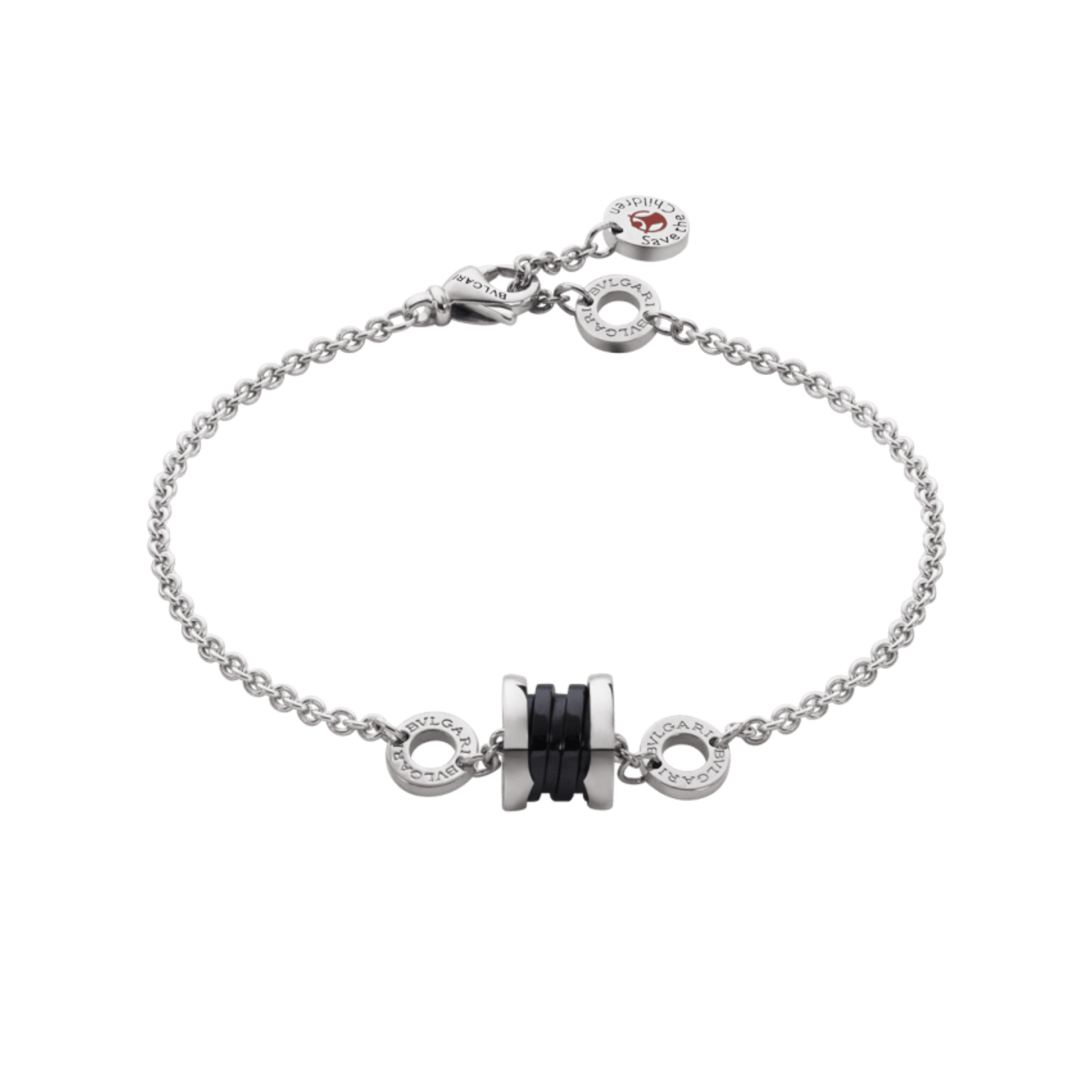 GOURMETTE BVLGARI SAVE THE CHILDREN CERAMIC NOIR WHITE GOLD