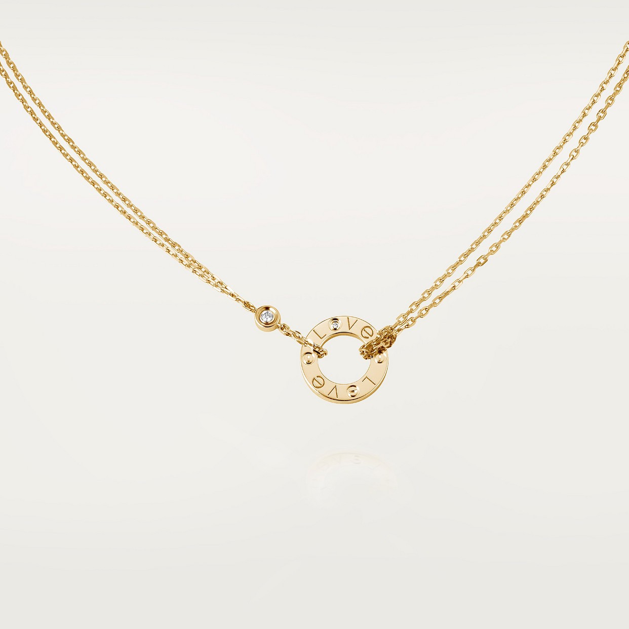 COLLIER CARTIER PENDENTIF LOVE 2 DIAMANTS GOLD