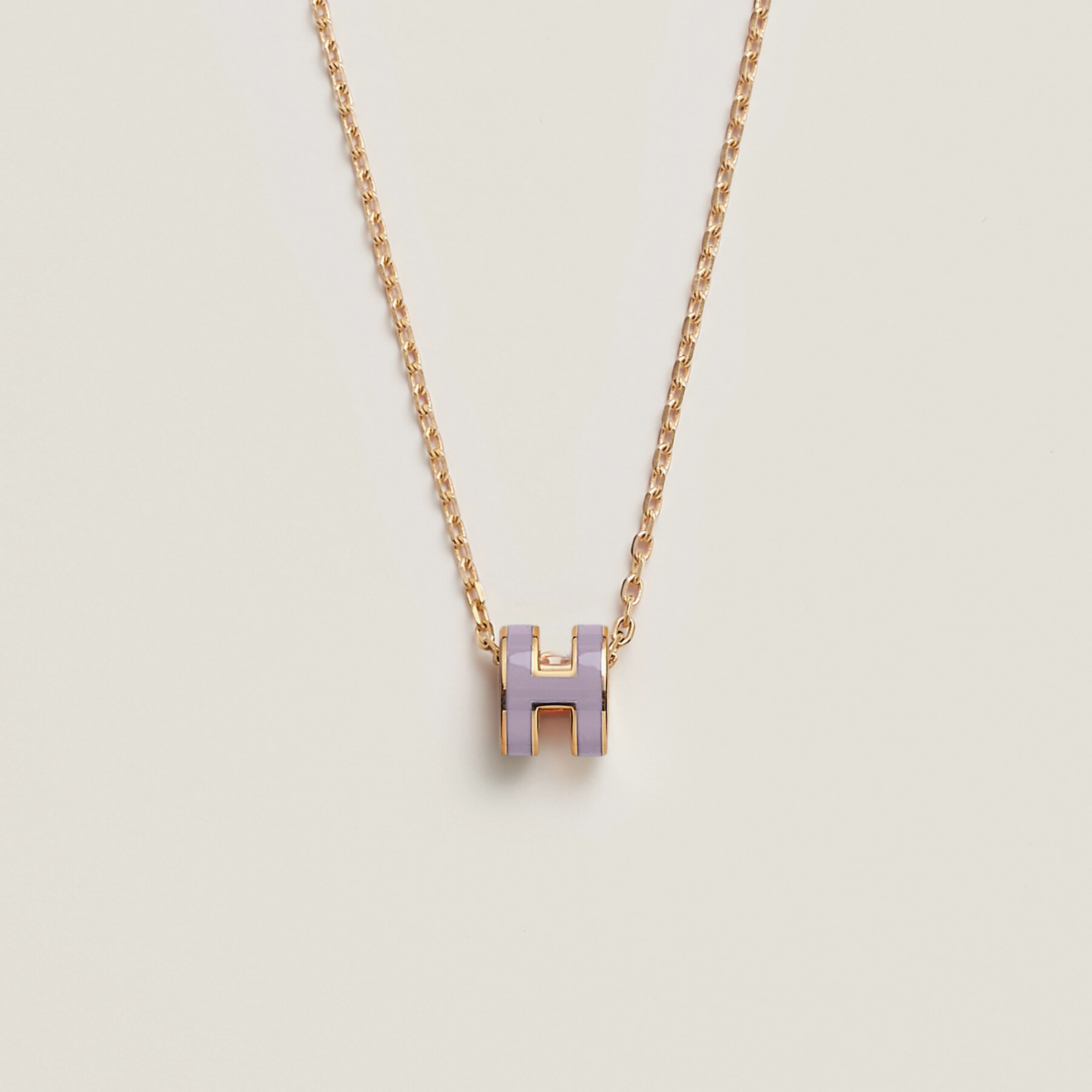 COLLIER PENDENTIF HERMES HELIOTROPE GRAY GOLD