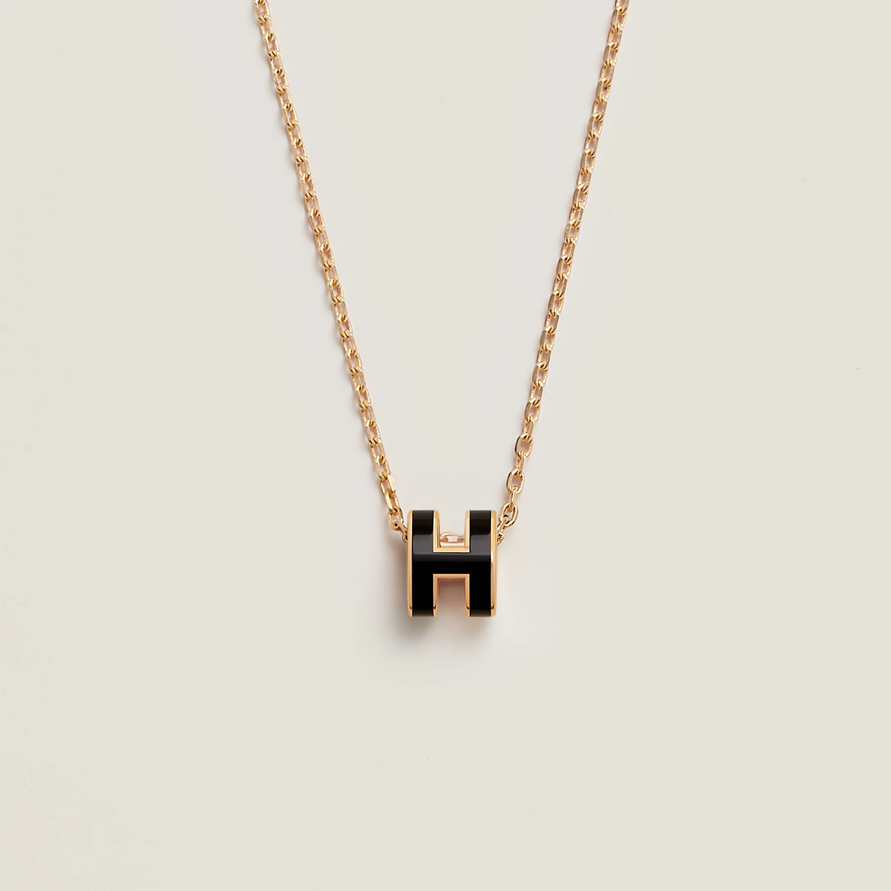 COLLIER PENDENTIF HERMES NOIR GOLD