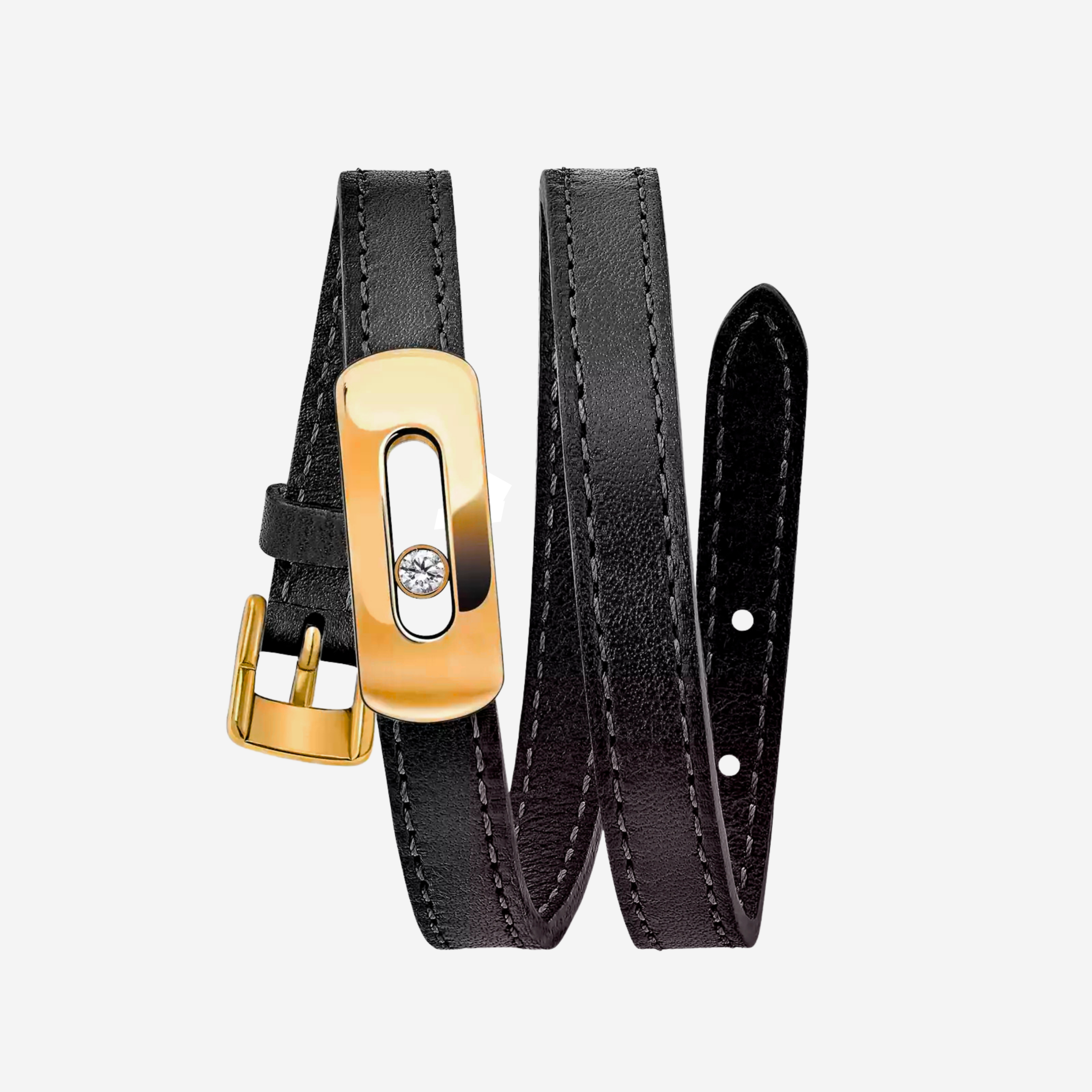 BRACELET MESSIKA CUIR NOIR GOLD