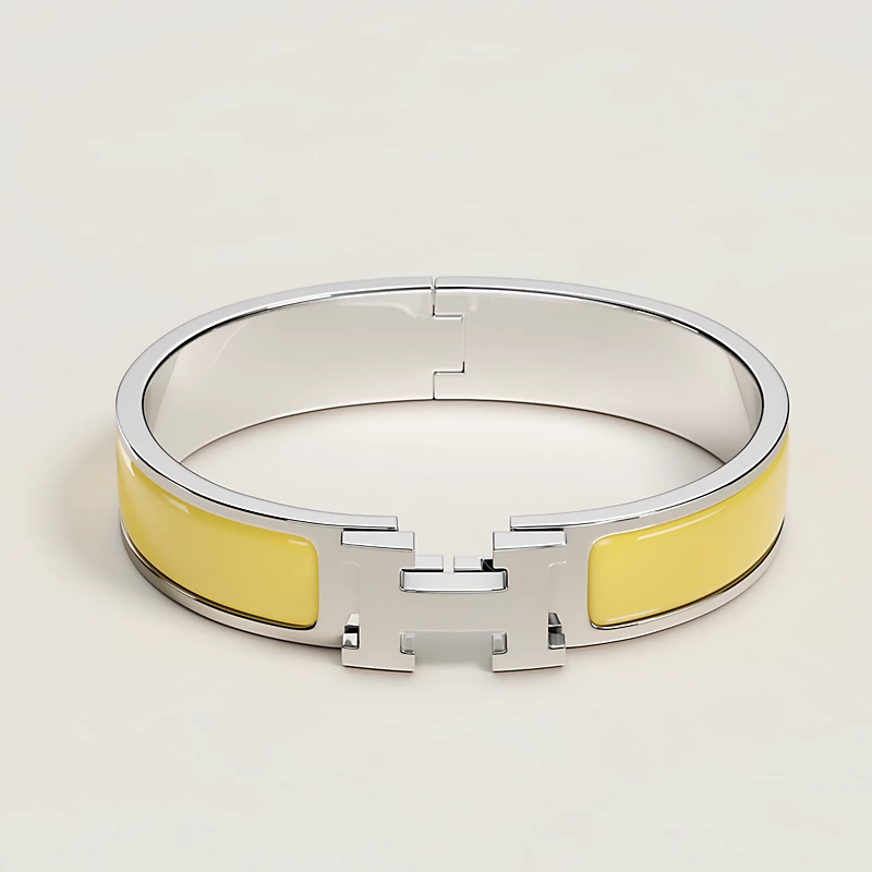 BRACELET CLIC H JAUNE D'OR ARGENTE