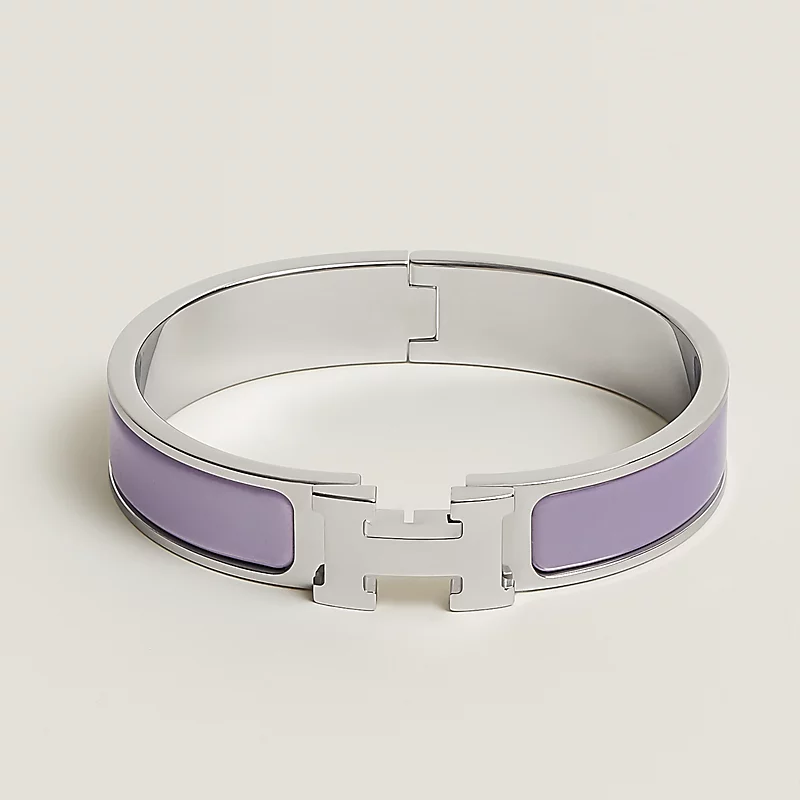 BRACELET CLIC H LILAS ARGENTE