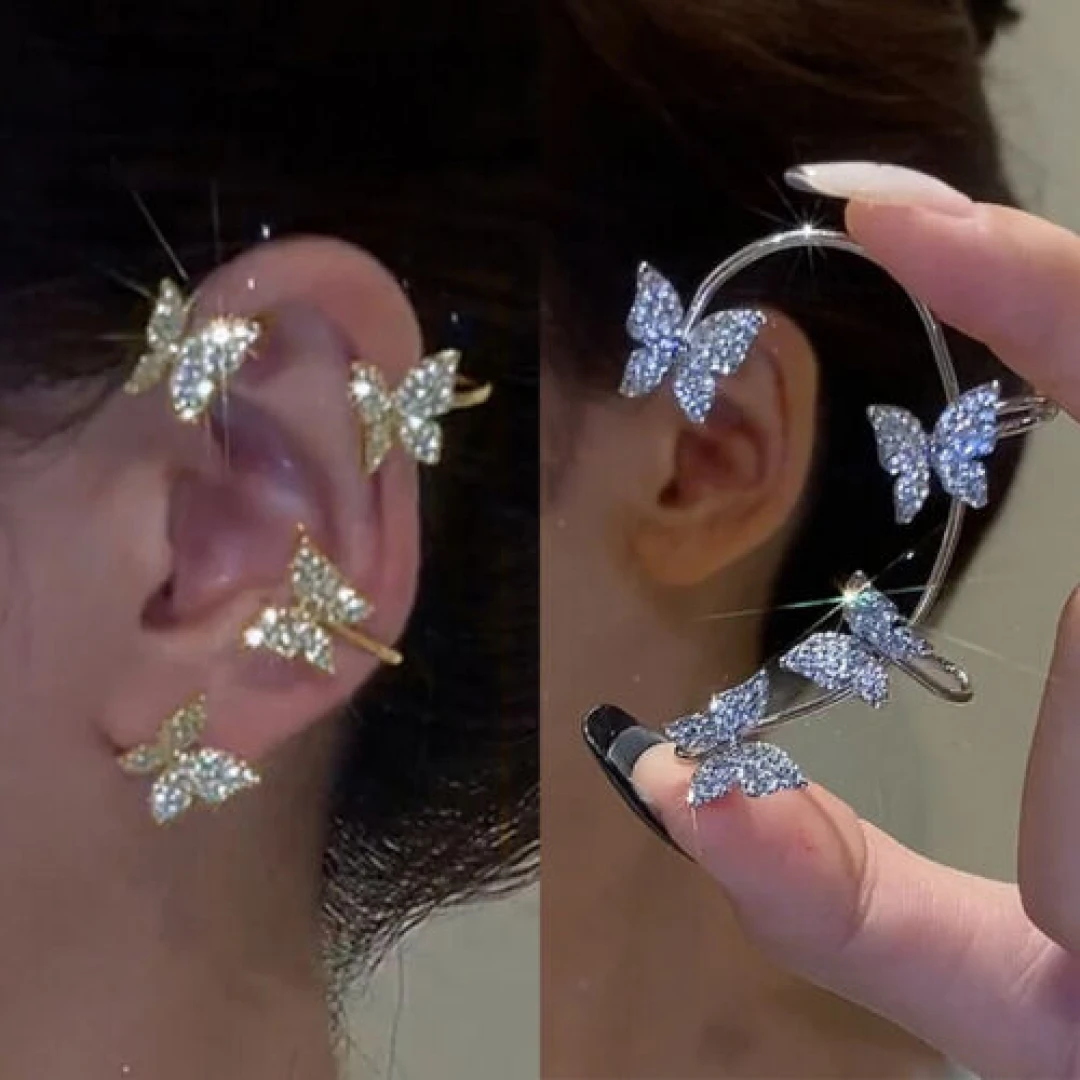 Korean Style Butterfly Ear Clips Without Piercing Color : Gold