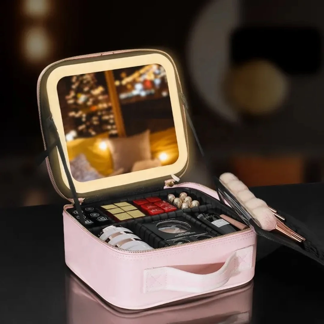 LED Makeup Travel Bag - Pink Color