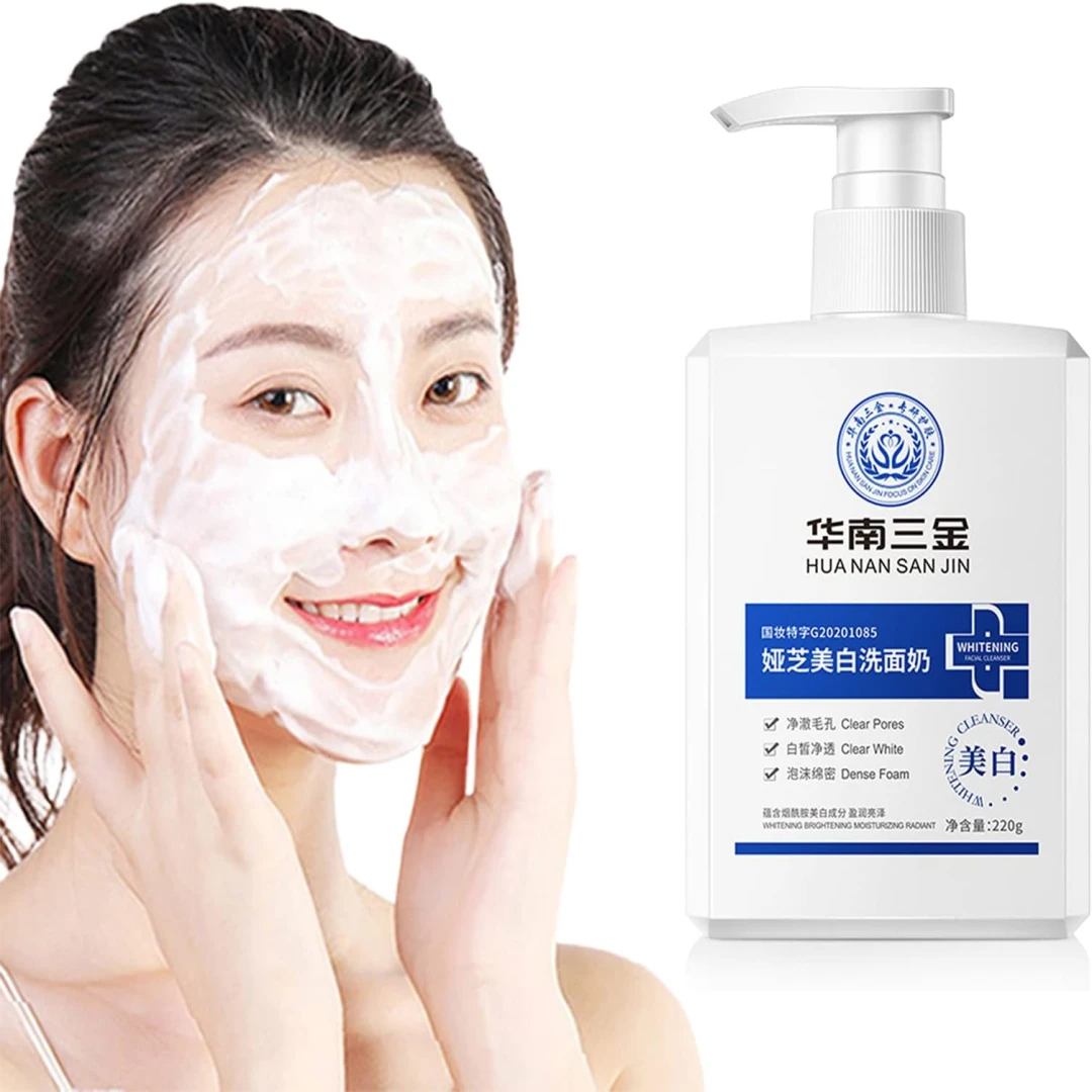 Whitening Facial Cleanser Deep Cleansing غسول رغوي مورد فوري للجنسين، مستخلص من مواد طبيعية