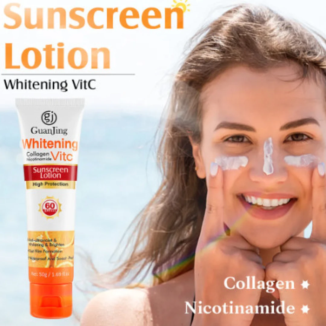 كريم وقاية من الشمس المضادة للأشعة فوق البنفسجية Guanjing Vitamin C Collagen sunscreen Lotion