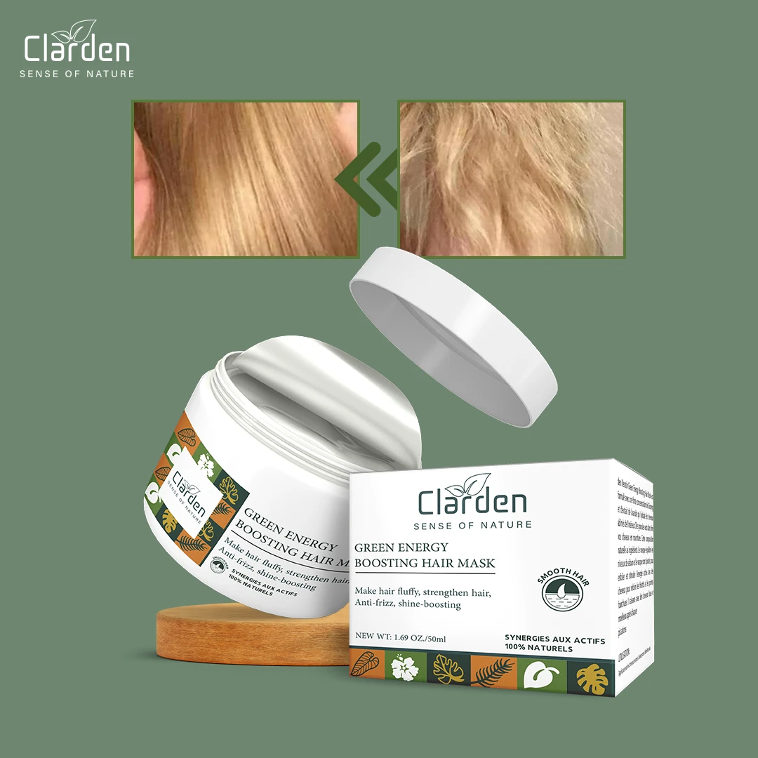 كيراتين  إصلاح الشعر التالفة والجافة CLARDEN Green Energy Bosting Hair Mask