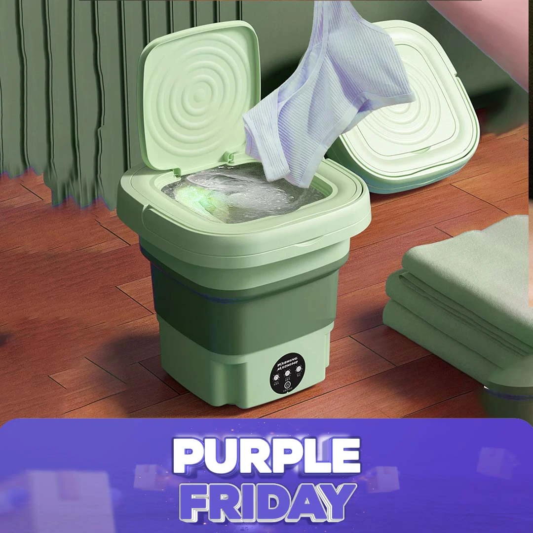 Portable Folding Washing Machine 8L IPX4 غسالة  محمولة قابلة للطي ومجفف دوار