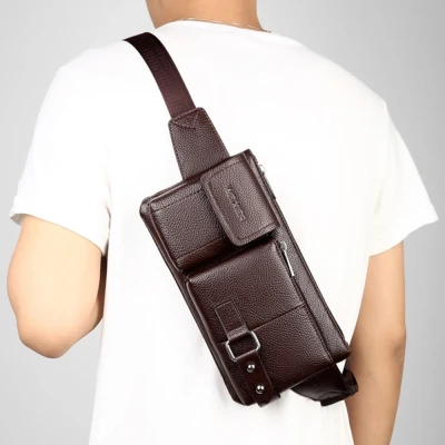 حقيبة الظهر الجلدية خاصة بالرجال - Stylish Men's Waist Bag