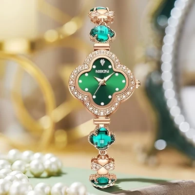 ساعة نسائية فاخرة -  Women's fashion diamond bracelet watch