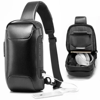 Anti-theft Chest Bag | USB حقيبة صدر إصدار جديد، مضادة للسرقة مع منفذ شحن