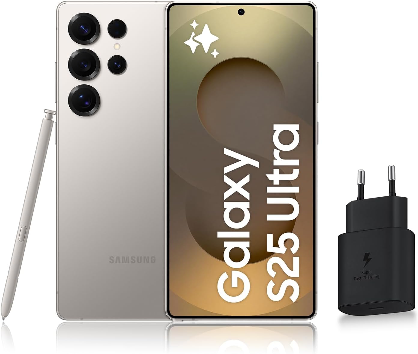 Samsung Galaxy S25 Ultra, Smartphone Android 5G avec Galaxy AI, 256 Go, Chargeur secteur rapide 25W inclus, Smartphone déverrouillé, Gris Titane, Version FR