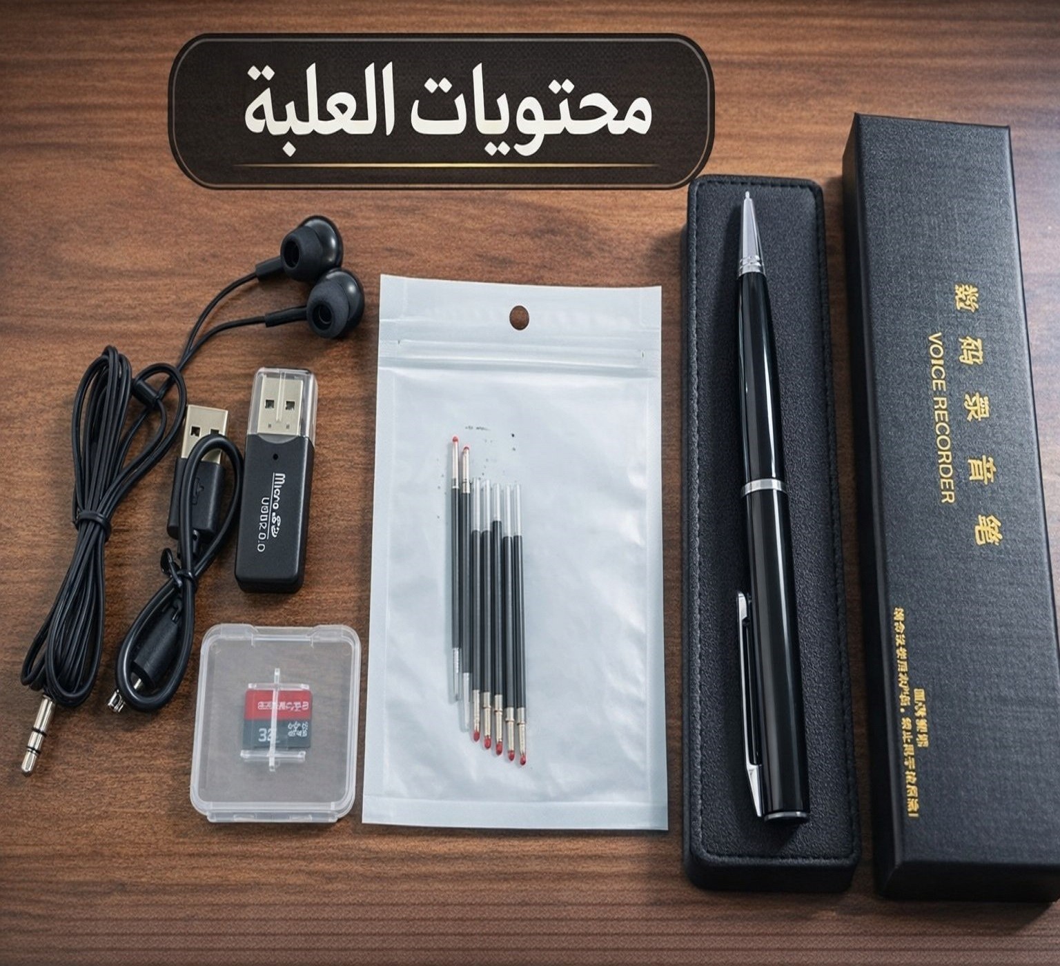 مسجل صوت مخفي مع ذاكرة 16 جيجا + يكتب، يسجل، ويحفظ كلشي!