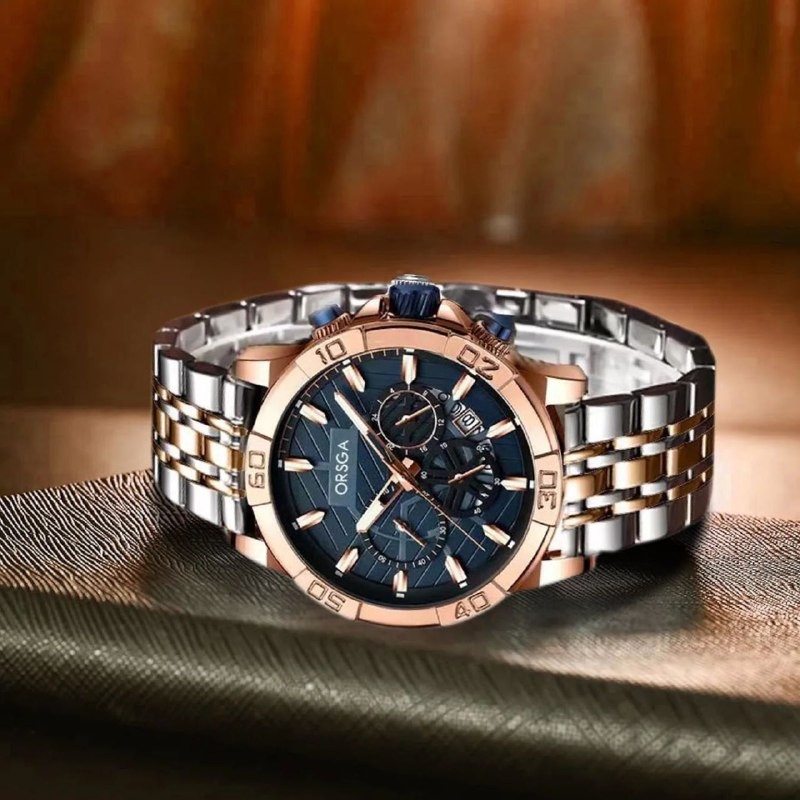 ساعة كرونوغراف كلاسيكية من الستانلس ستيل