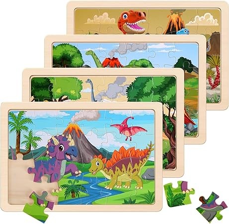 Puzzles en bois sur le thème des dinosaures
