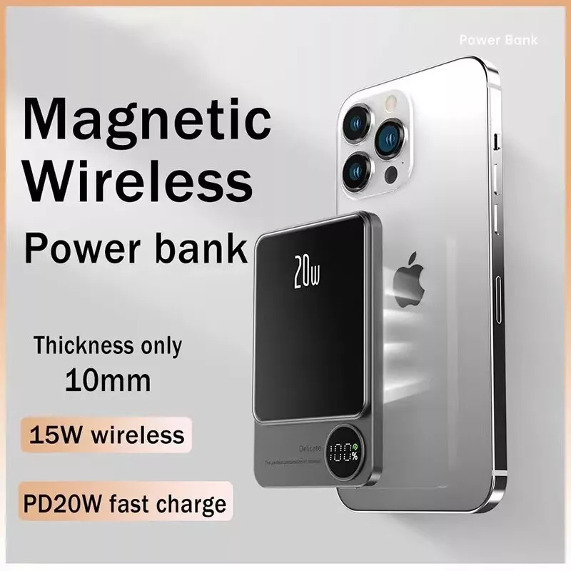 Mini Slim Power bank Magnetic Wireless 20W / باور بانك صغير الحجم لاسلكي مغناطيسي