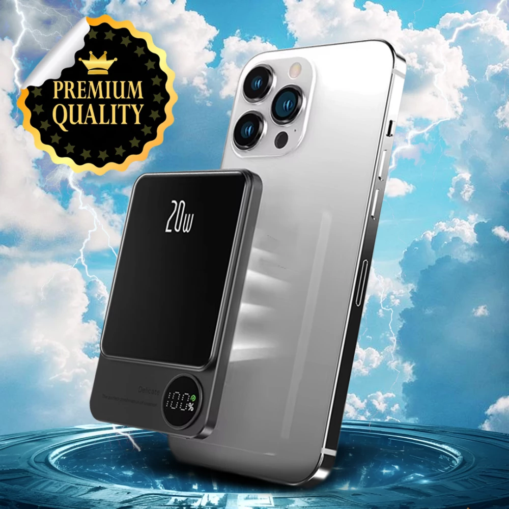 باور بانك صغير لاسلكي مغناطيسي