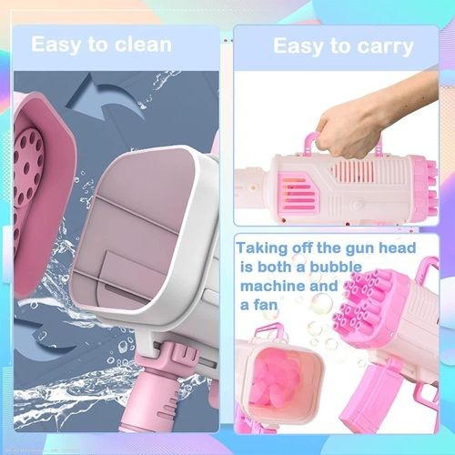 آلة فقاعات صاروخية  بضوء LED – قاذف فقاعات متعدد الثقوب، لعبة حفلات وهدايا أعياد الميلاد