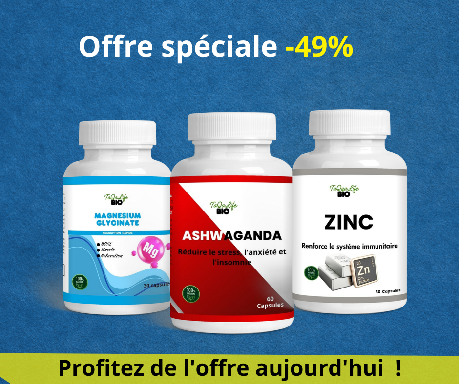 Pack TaQaLife BIO Ashwagandha + Magnesium Glycinate + zinc