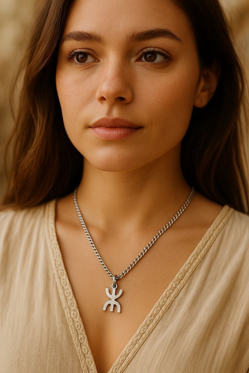 قلادة فضية مصنوعة يدويًا