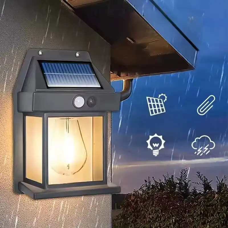 Lampe solaire LED extérieure et étanche avec détecteur de mouvement