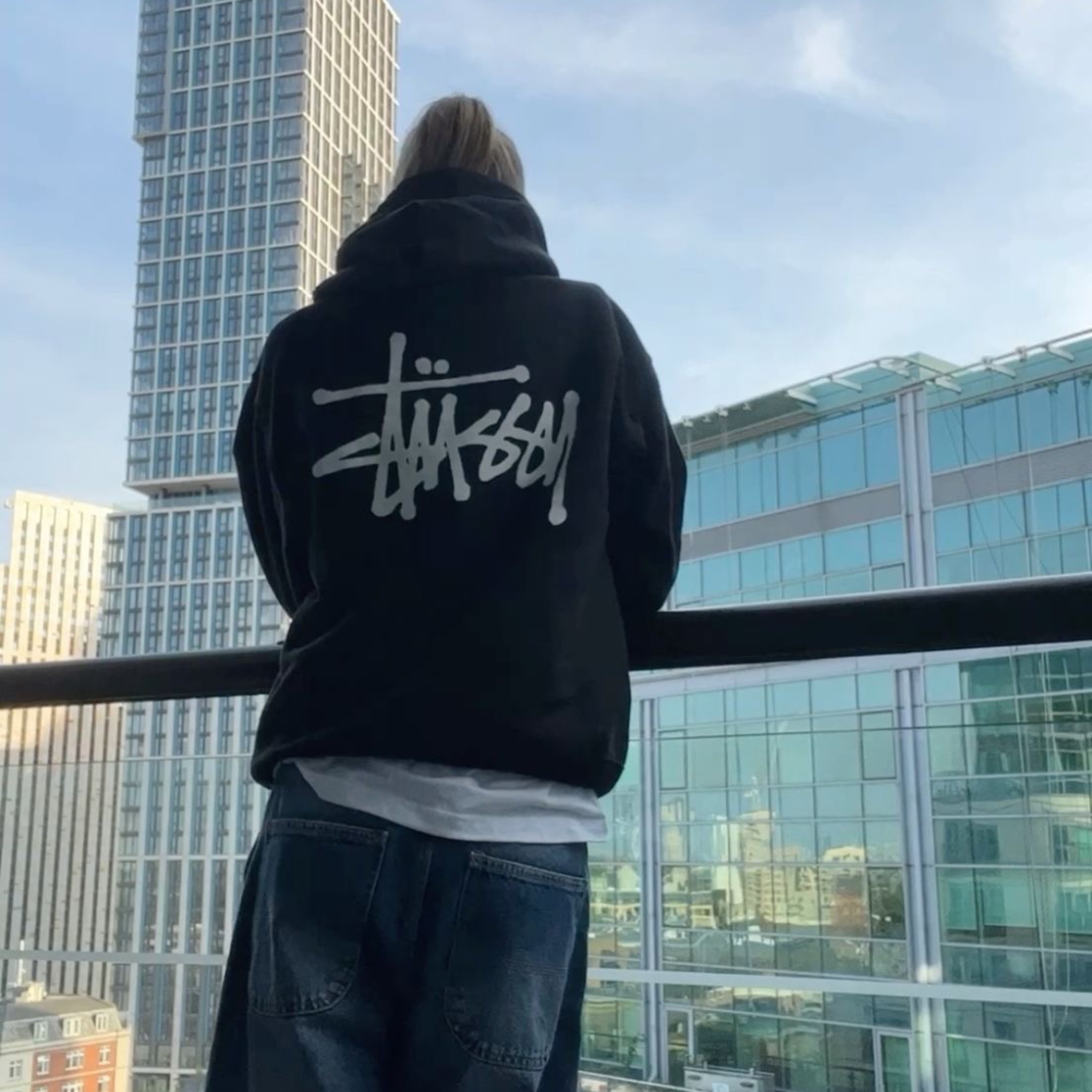 Unisex black, red n green Stussy hoodie