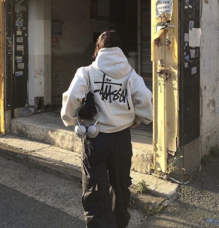 Unisex white stussy hoodie