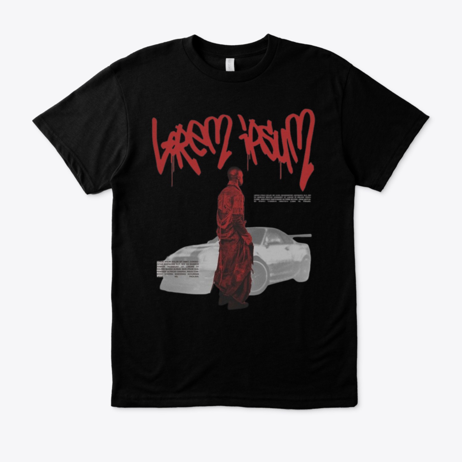 Unisex red streetwear t-shirt