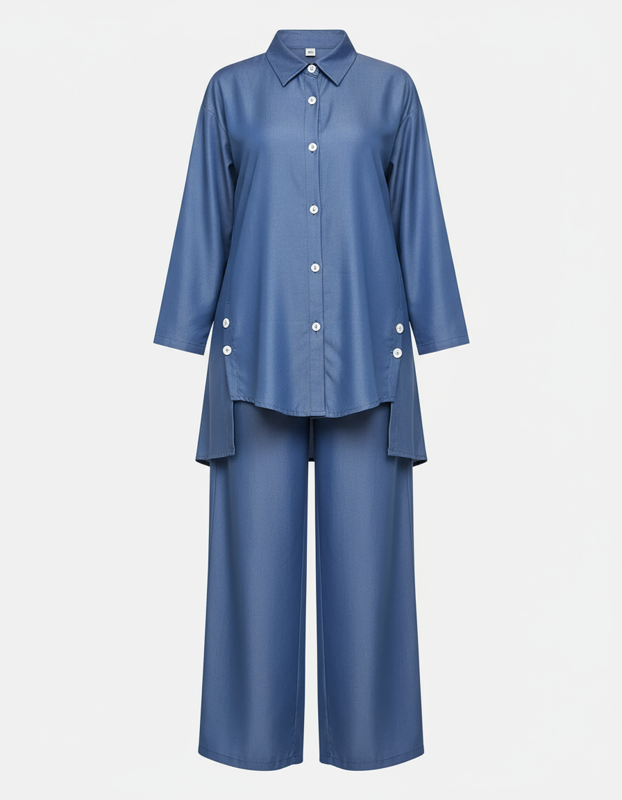 Ensemble fluide bleu