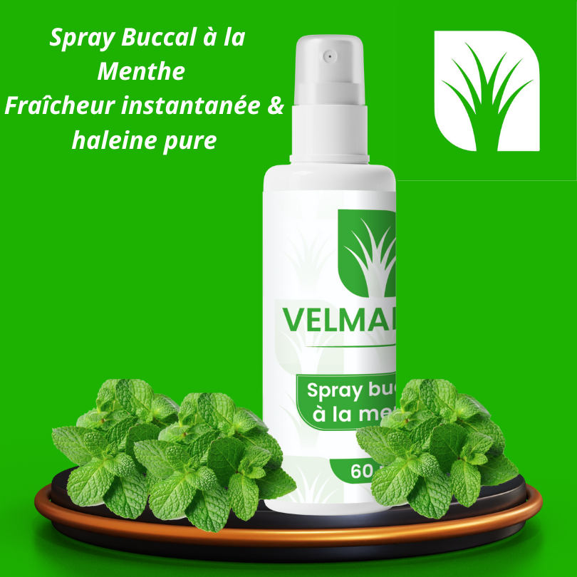 VELMAPURE بخاخ فموي بالنعناع انتعاش فوري، نفس نقي، وحماية مثالية لأسنانك