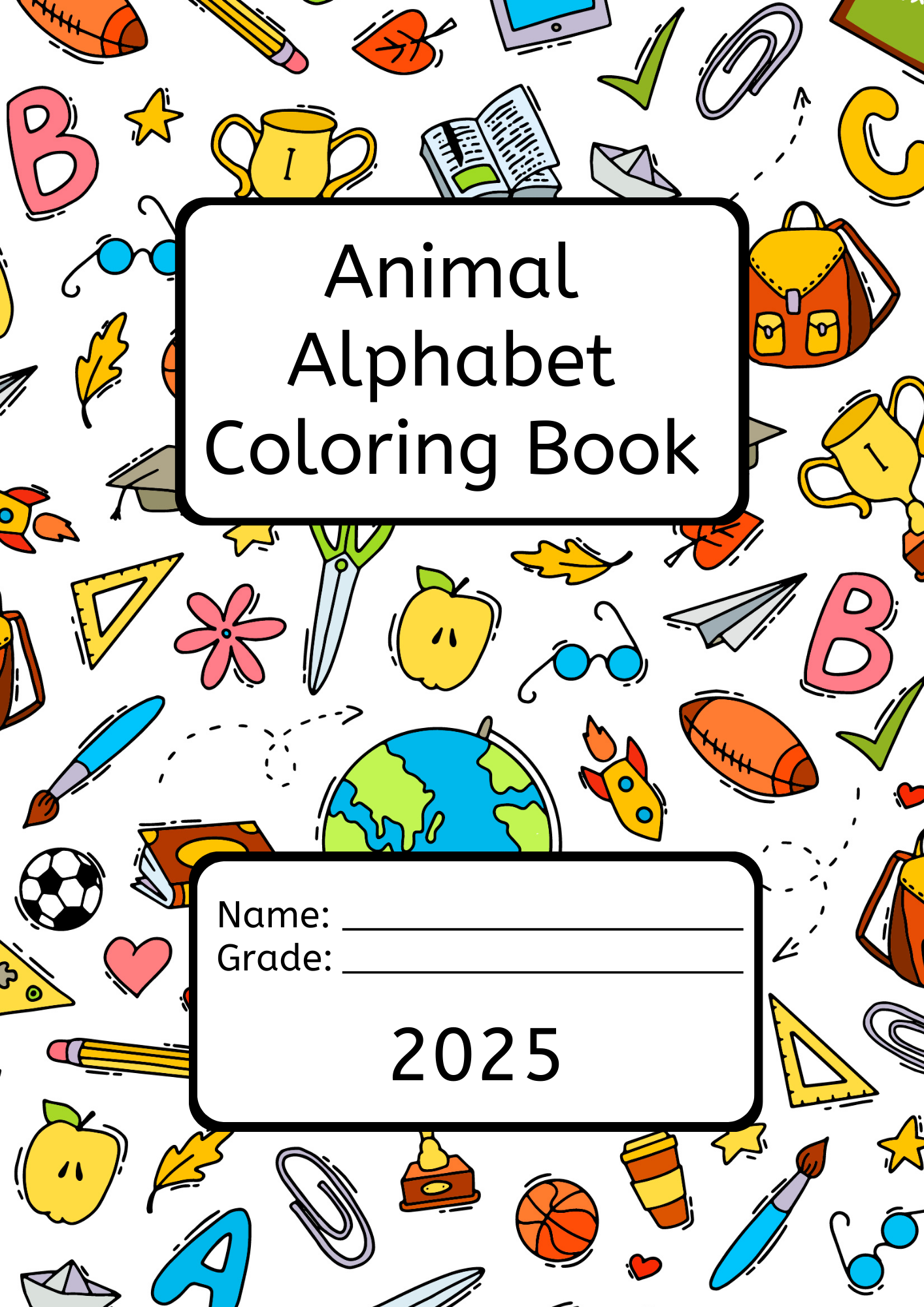 Animal Alphabet Tracing and Coloring Book – Fun & Educational Learning for Kids 🦁📖🎨